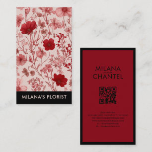 Red Daisy Modern Trendy Flower Florist  Business Card
