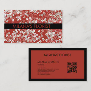 Red Daisy Modern Trendy Flower Florist  Business Card
