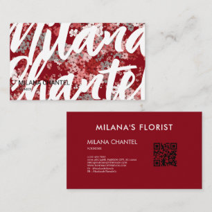 Red Daisy Modern Trendy Flower Florist  Business Card