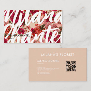 Red Daisy Modern Trendy Flower Florist  Business Card