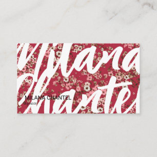 Red Daisy Modern Trendy Flower Florist  Business Card