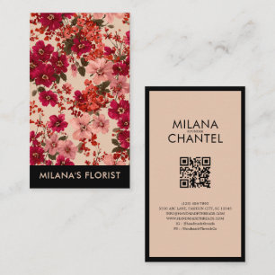 Red Daisy Modern Trendy Flower Florist  Business Card