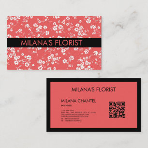 Red Daisy Modern Trendy Flower Florist  Business Card