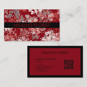 Red Daisy Modern Trendy Flower Florist  Business Card