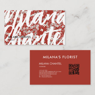 Red Daisy Modern Trendy Flower Florist  Business Card