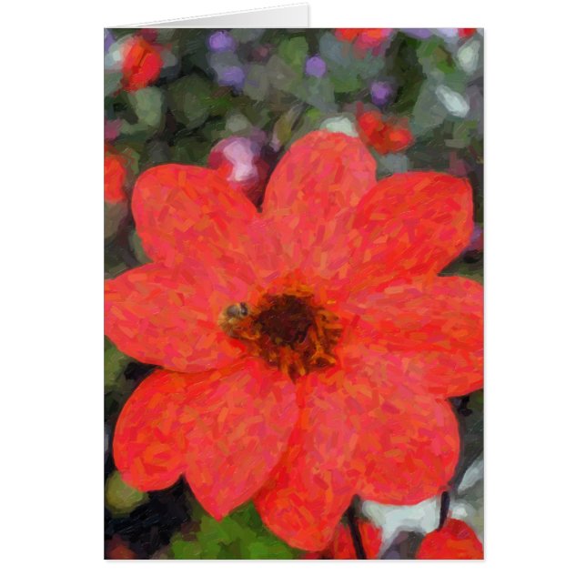 Red Daisy Note Card (Front)