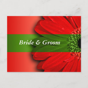 Red Daisy Save The Dates Announcement Postcard