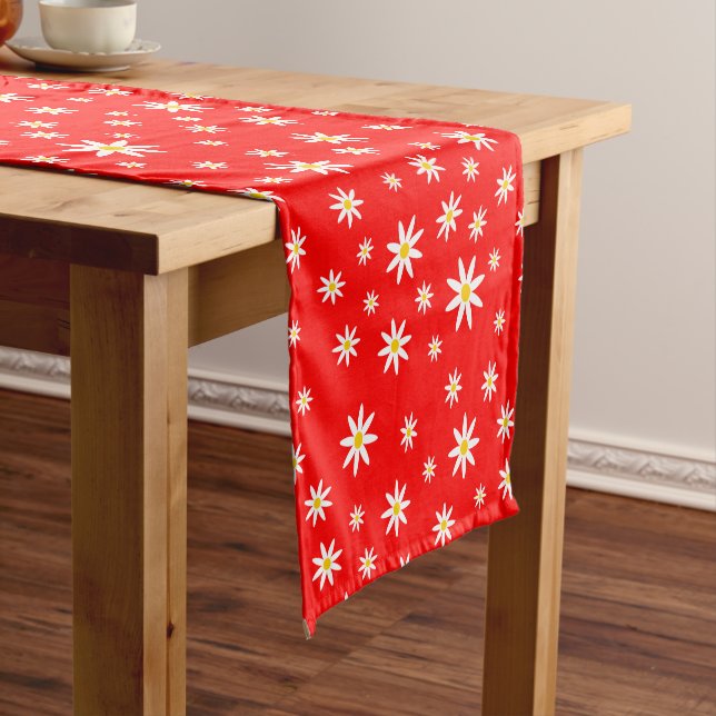 Red Daisy Table Runner (In Situ)