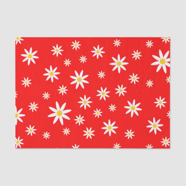 Red Daisy Tissue Paper (Front)