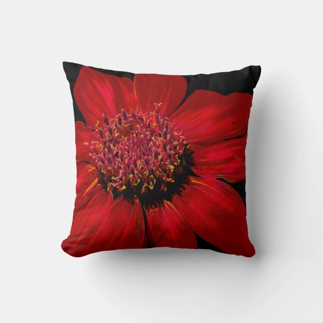 Red Daisy with a Glow Cushion (Front)