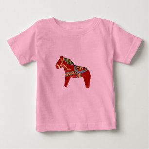 Red Dala Horse Baby T-Shirt