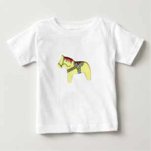 Red Dala Horse Baby T-Shirt