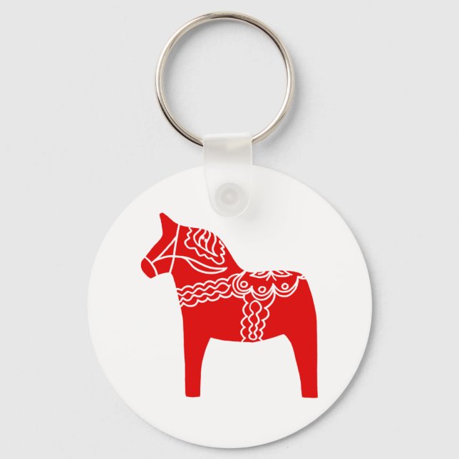 Red Dala Horse Key Ring (Front)