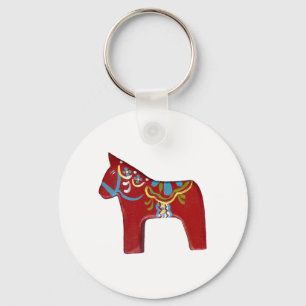 Red Dala Horse Keychain Design #15