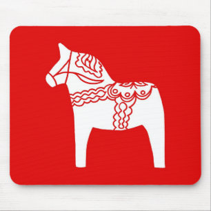 Red Dala Horse Mouse Mat
