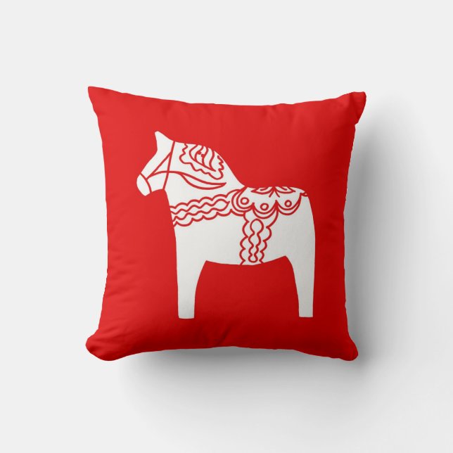 Red Dala Horse Pillow (Front)