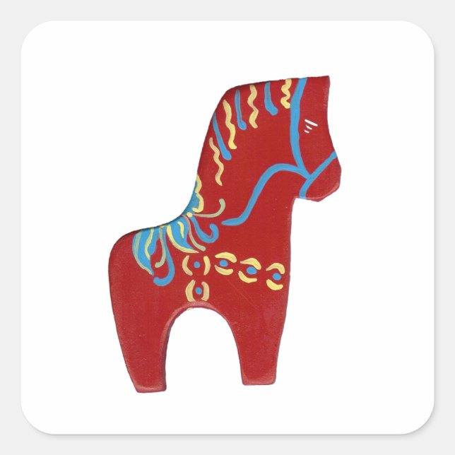 Red Dala Horse Sticker (Front)