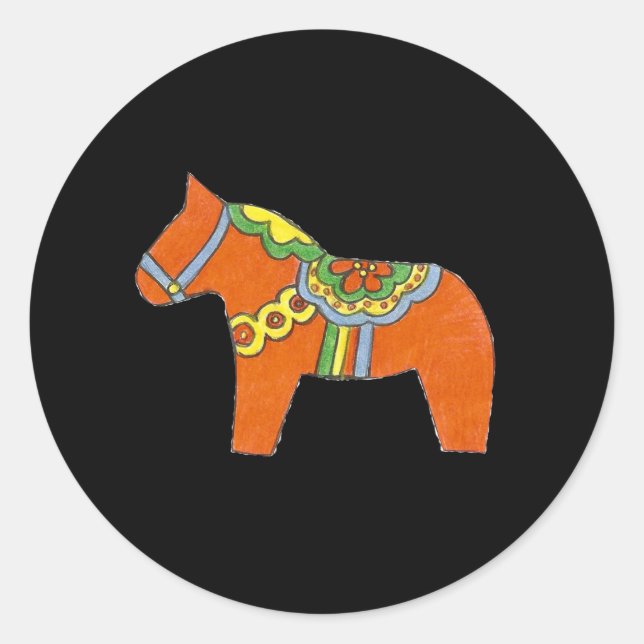 Red Dala Horse Sticker (Front)