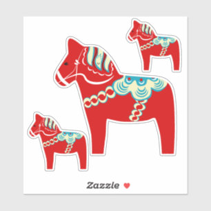 Red Dala Horse Stickers