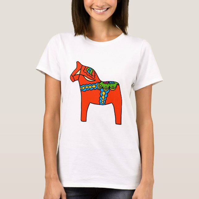 Red Dala Horse T-Shirt (Front)