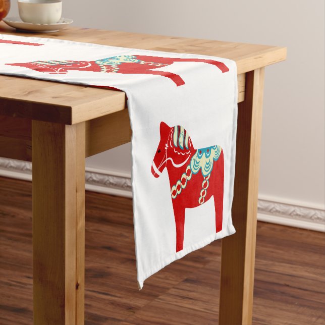 Red Dala Horse Table Runner (In Situ)