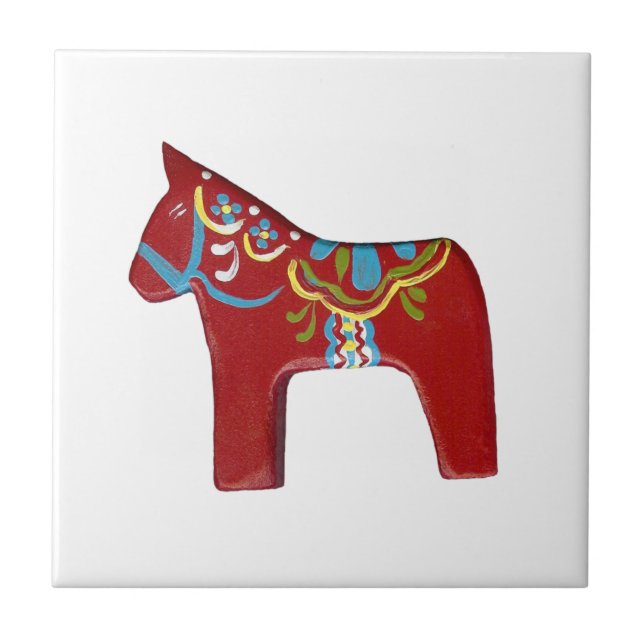 Red Dala Horse Tile (Front)