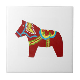 Red Dala Horse Tile