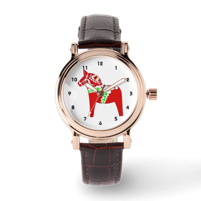 Red Dalarna Horse Watch (Front)