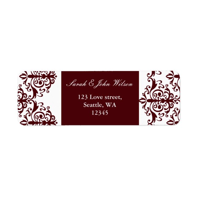 red damask address  (Front)