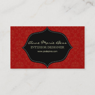 Red Damask  business cards