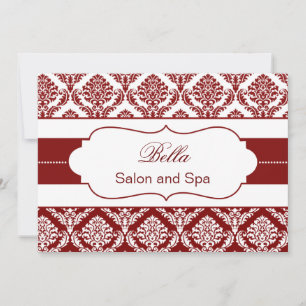 red damask Business Thank You Cards