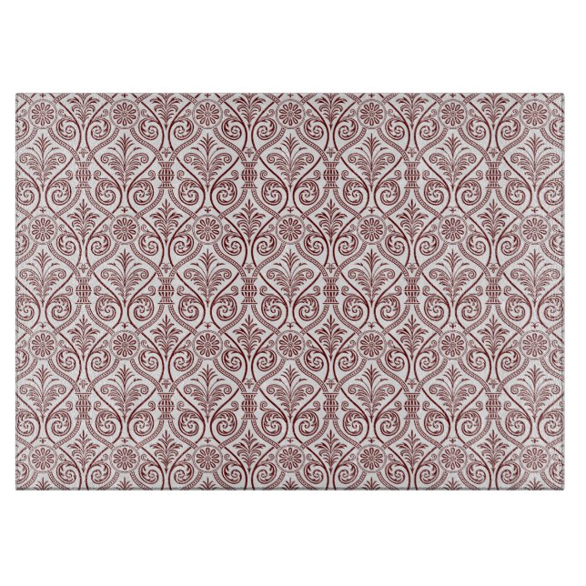 Red Damask Cutting Board (Front)