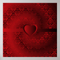 Red damask heart
