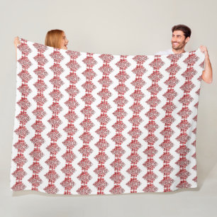 Red Damask Invitation Elegant Black & Red Fleece Blanket