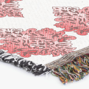 Red Damask Invitation Elegant Black & Red Throw Blanket