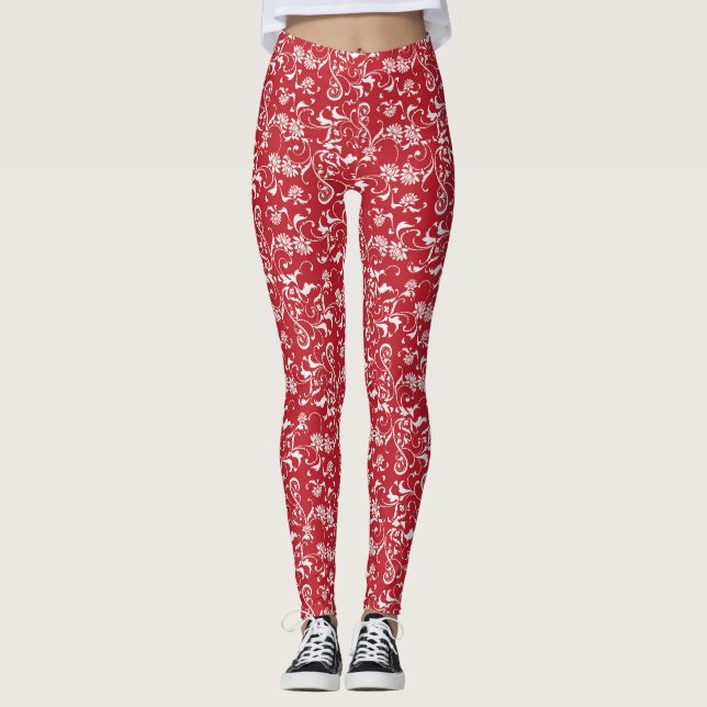 Red Damask Leggings (Front)