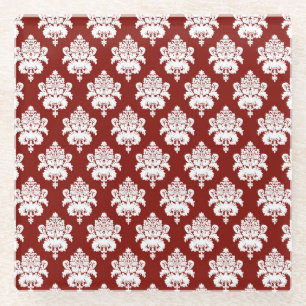 Red Damask/Red Design Christmas Elegant Coasters