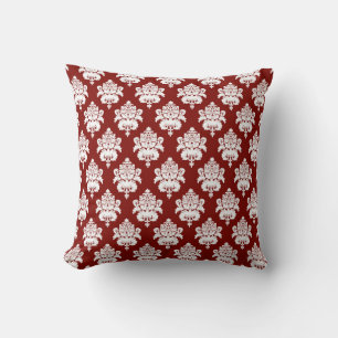 Red Damask/ Red Design Reversible Christmas Pillow