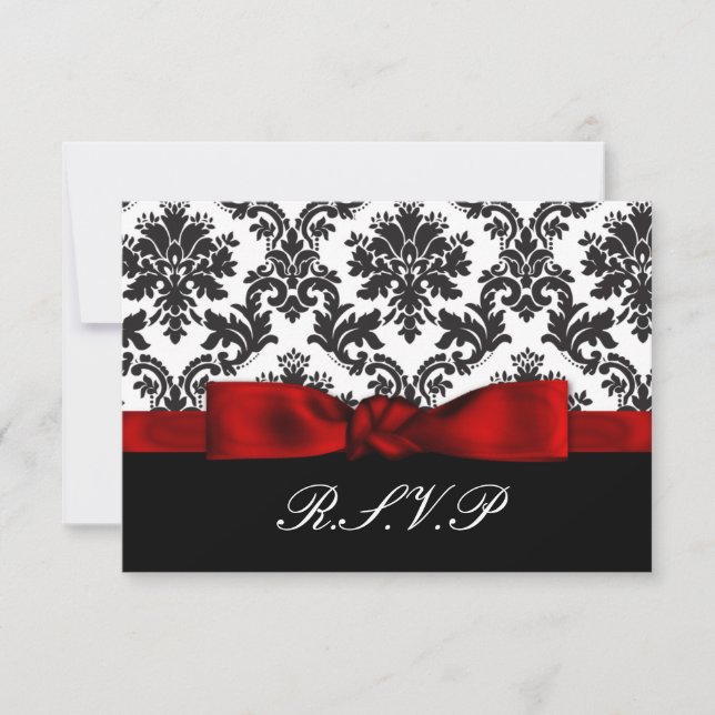 red damask  rsvp cards standard 3.5 x 5 (Front)