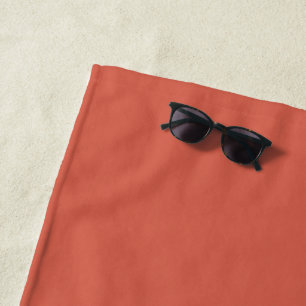 Red Damask Solid Colour Beach Towel