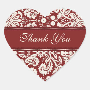 Red Damask Thank You Wedding Envelope Seals