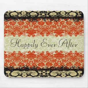 Red Damask Wedding Mouse Mat