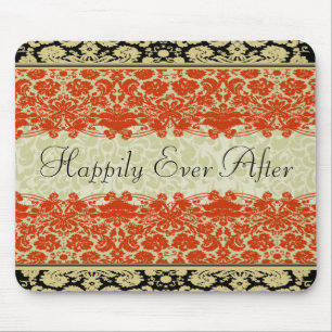 Red Damask Wedding Mouse Mat
