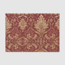 Red Damask with Gold Pattern Decoupage