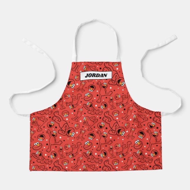 Red Dancing Elmo Pattern Apron (Front)
