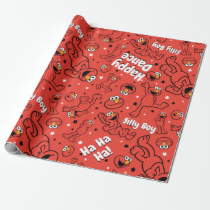 Red Dancing Elmo Pattern Wrapping Paper