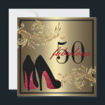 Red Dancing Shoes - Fabulous 50th Birthday Invitation<br><div class="desc">If you need custom colours or assistance in creating your invitation,  feel free to contact me at zazzlepartydepot@gmail.com. I look forward to hearing from you!</div>