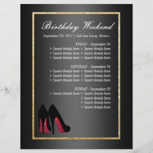 Red Dancing Shoes Itinerary - Birthday