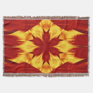 Red Dandelion Throw Blanket