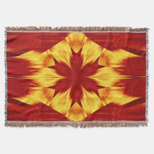 Red Dandelion Throw Blanket (Front)